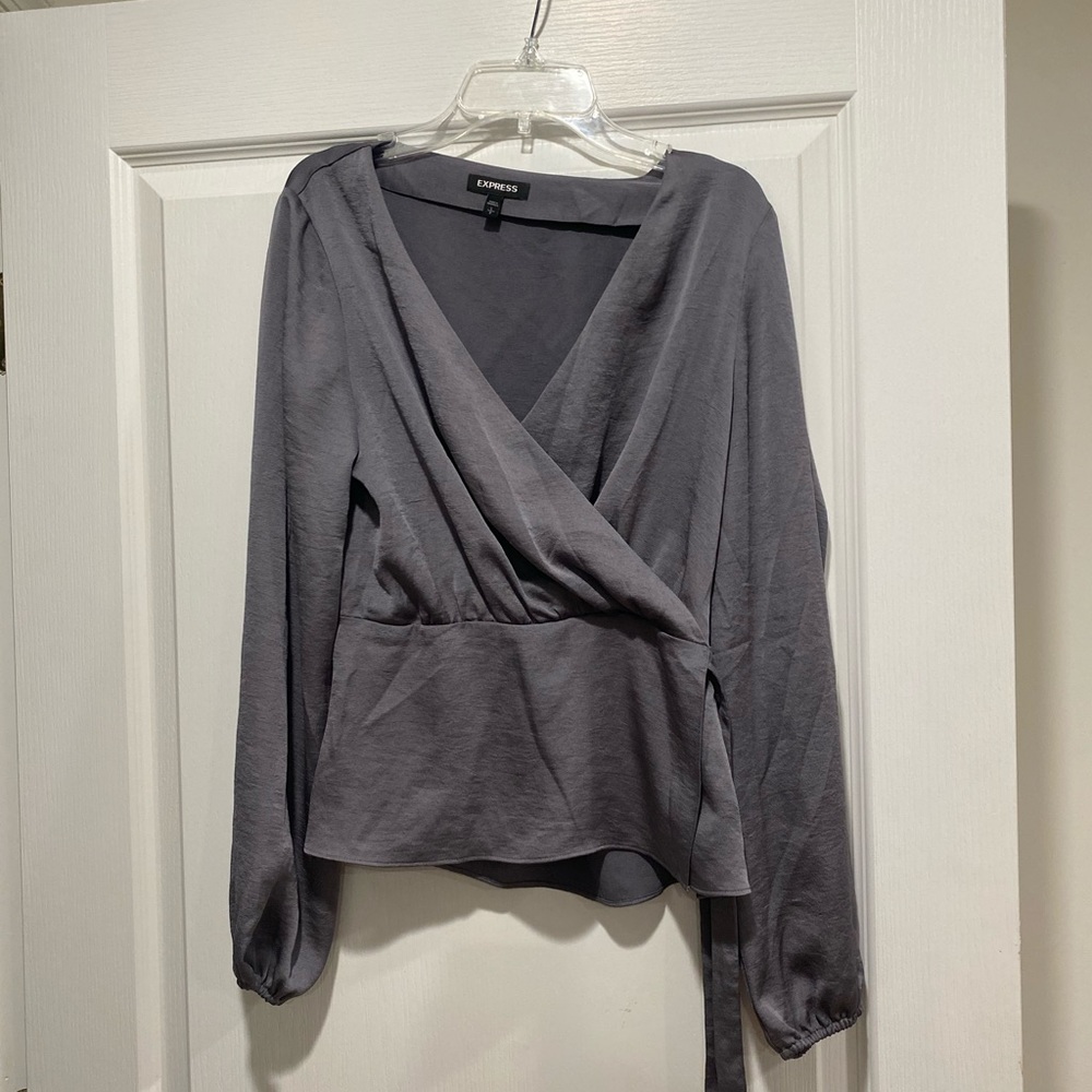 express silky wrap top
